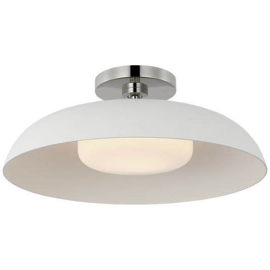 Cyrus Flush Mount polished nickel white