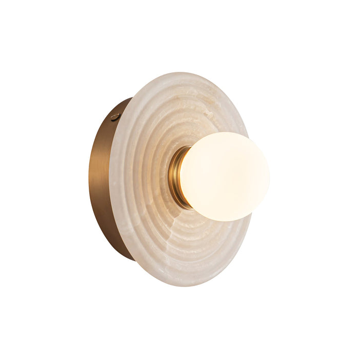 Dahlia 6-in Vintage Brass/Alabaster LED Wall/Vanity by Alora Lighting | WV346006VBAR | Alora Lighting