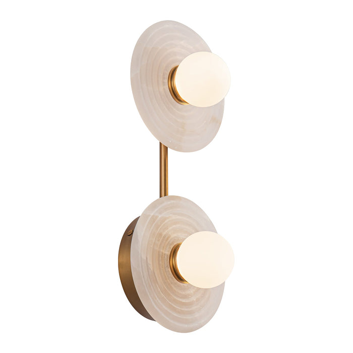 Dahlia 14-in Vintage Brass/Alabaster LED Wall/Vanity by Alora Lighting | WV346214VBAR | Alora Lighting