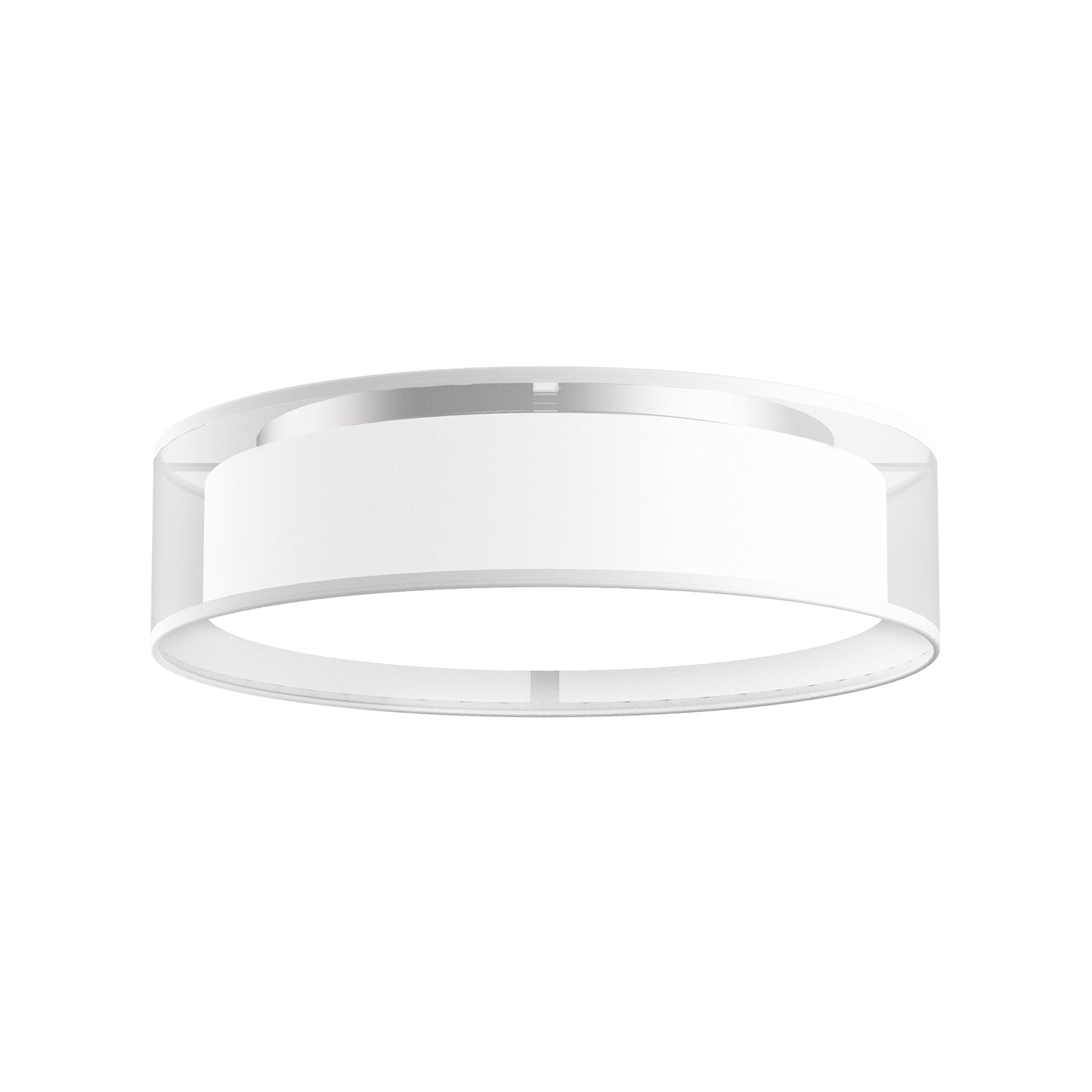 Dalton LED Flush Mount in White Organza Finish | Kuzco Lighting