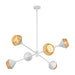 Daphne 38-in White/Brown Cotton Rope 6 Lights Chandelier by Alora Lighting | CH633638WHBR | Alora Lighting