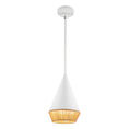 Load image into Gallery viewer, Daphne 7-in White/Brown Cotton Rope 1 Light Pendant by Alora Lighting | PD633107WHBR | Alora Lighting
