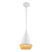 Daphne 7-in White/Brown Cotton Rope 1 Light Pendant by Alora Lighting | PD633107WHBR | Alora Lighting