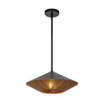 Load image into Gallery viewer, Daphne 15-in Matte Black/Brown Cotton Rope 1 Light Pendant by Alora Lighting | PD633215MBBR | Alora Lighting
