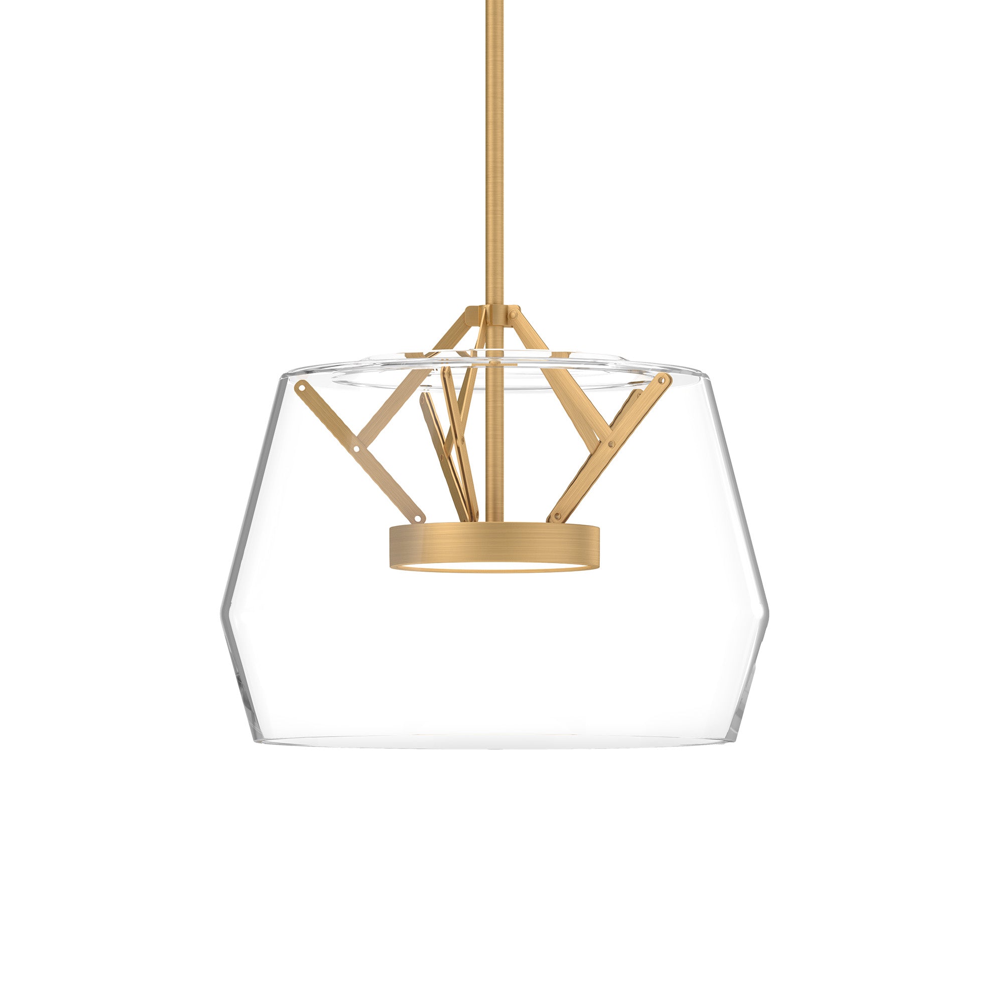 Deco LED Pendant in Clear/Brushed Gold Finish | Kuzco Lighting