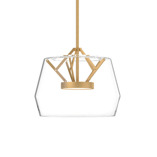 Deco LED Pendant in Clear/Brushed Gold Finish | Kuzco Lighting