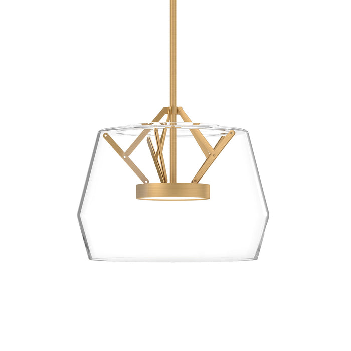 Deco LED Pendant in Clear/Brushed Gold Finish | Kuzco Lighting