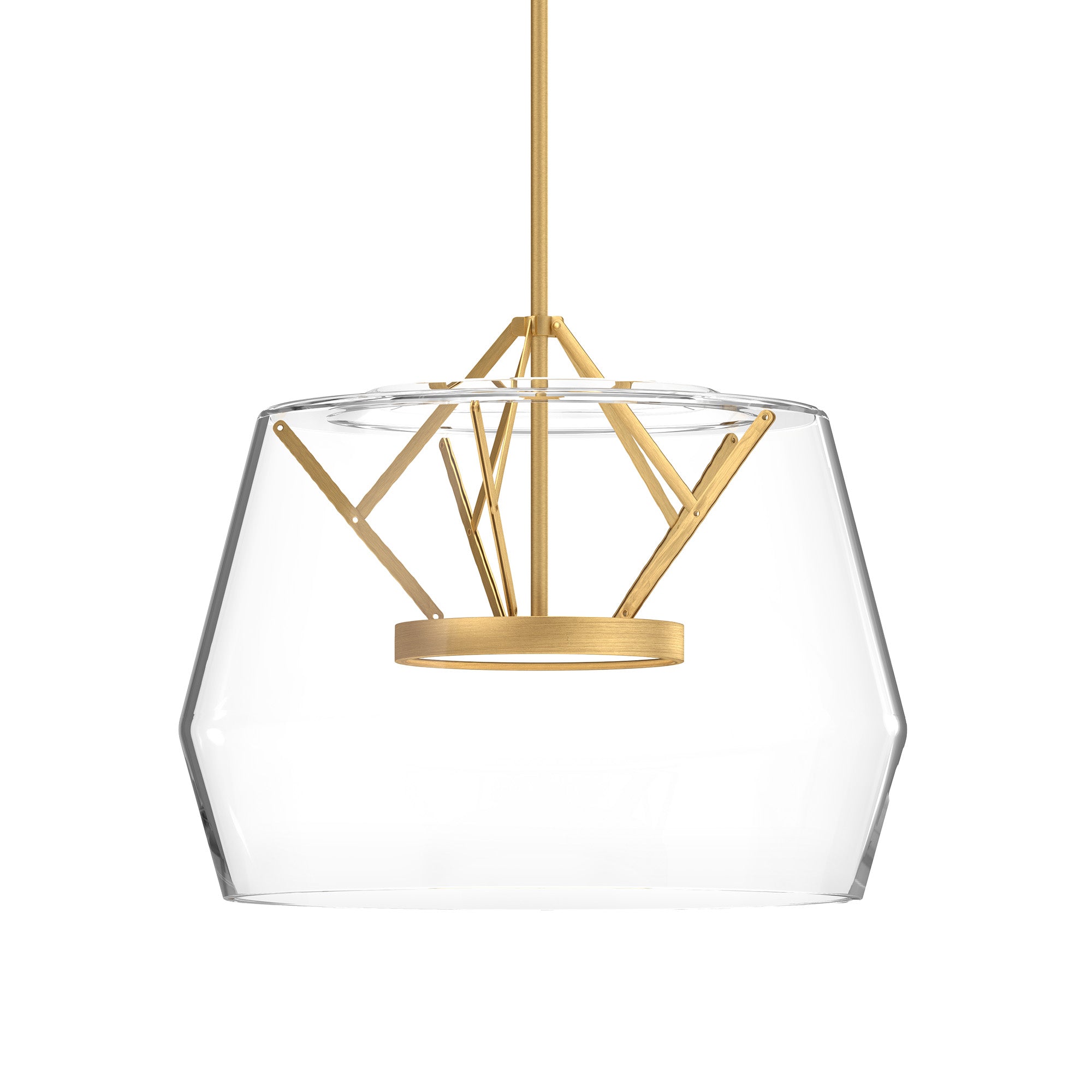 Deco LED Pendant in Clear/Brushed Gold Finish | Kuzco Lighting