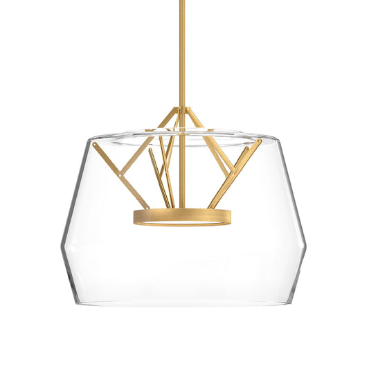 Deco LED Pendant in Clear/Brushed Gold Finish | Kuzco Lighting