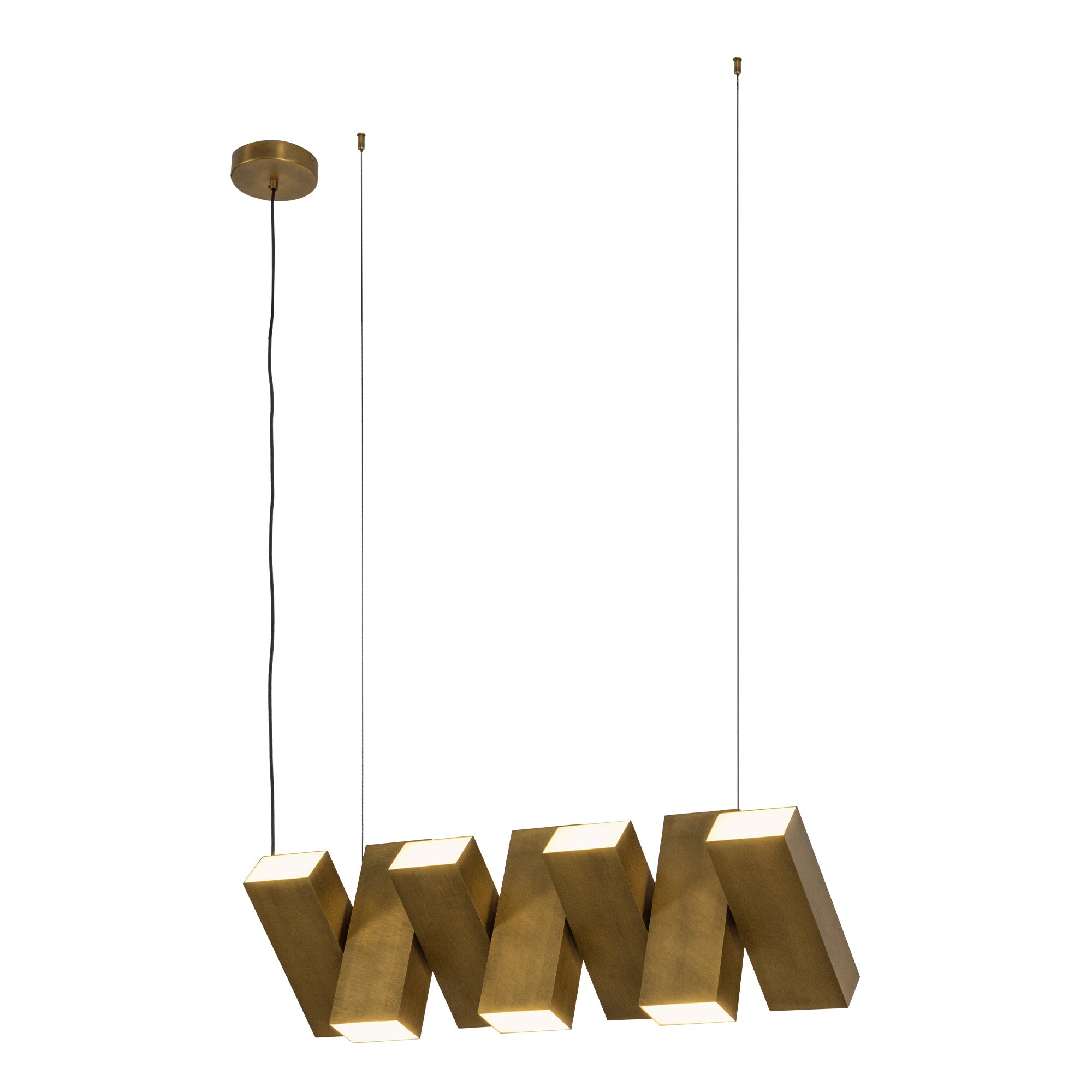 Domino LED Linear Pendant in Vintage Brass Finish | Kuzco Lighting