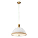 Doral 16-in Matte White/Vintage Brass 2 Lights Pendant by Alora Lighting | PD331016MWVB | Alora Lighting