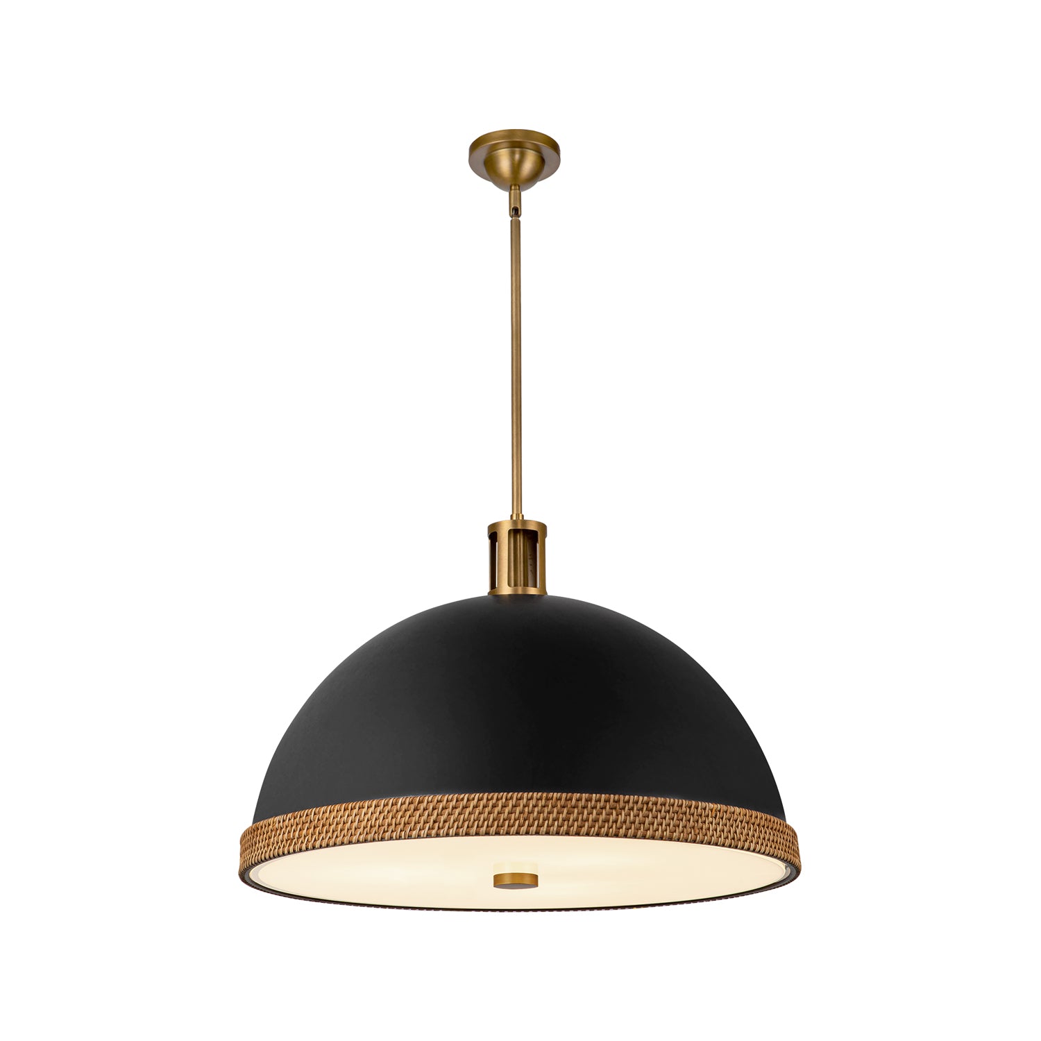 Doral 24-in Matte Black/Vintage Brass 3 Lights Pendant by Alora Lighting | PD331024MBVB | Alora Lighting