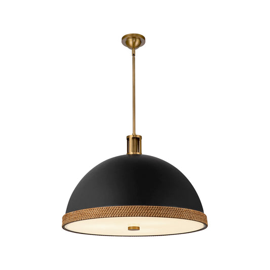 Doral 24-in Matte Black/Vintage Brass 3 Lights Pendant by Alora Lighting | PD331024MBVB | Alora Lighting