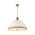 Load image into Gallery viewer, Doral 24-in Matte White/Vintage Brass 3 Lights Pendant by Alora Lighting | PD331024MWVB | Alora Lighting
