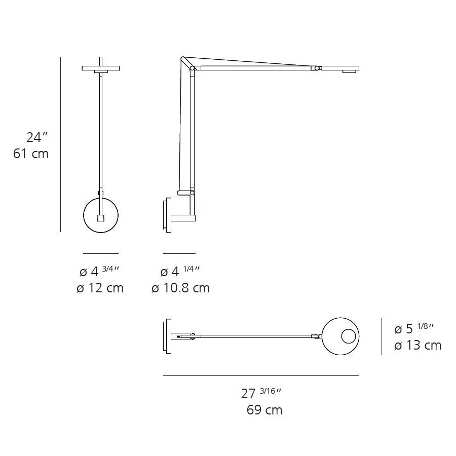 Demetra Pro Plug-In Wall Light Diagram