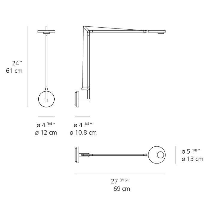 Demetra Pro Plug-In Wall Light Diagram