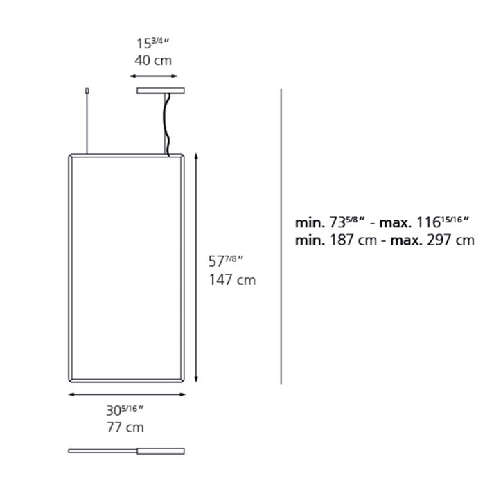 Discovery Space Rectangular LED Linear Suspension Diagram