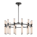 Load image into Gallery viewer, Edwin 38-in Urban Bronze/Frosted Ribbed Glass LED Chandelier by Alora Lighting | CH348038UBFR-UNV | Alora Lighting
