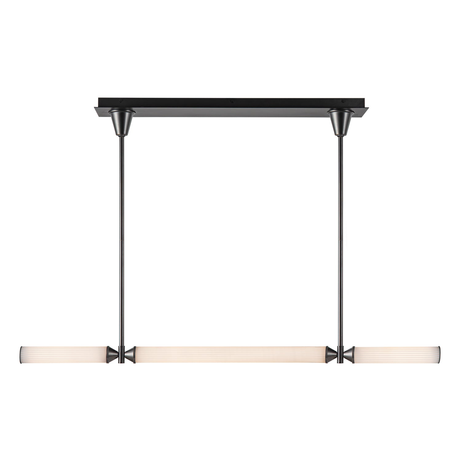 Edwin 48-in Urban Bronze/Frosted Ribbed Glass LED Linear Pendant by Alora Lighting | LP348148UBFR-UNV | Alora Lighting