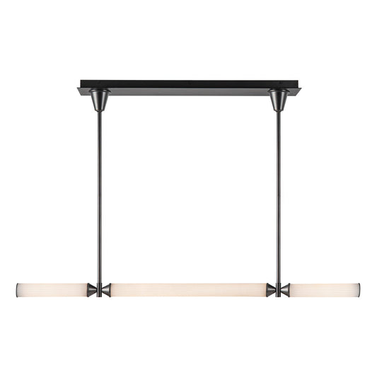 Edwin 48-in Urban Bronze/Frosted Ribbed Glass LED Linear Pendant by Alora Lighting | LP348148UBFR-UNV | Alora Lighting