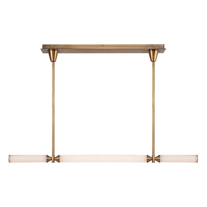 Edwin 48-in Vintage Brass/Frosted Ribbed Glass LED Linear Pendant by Alora Lighting | LP348148VBFR-UNV | Alora Lighting
