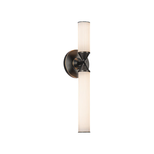 Edwin 18-in Urban Bronze/Frosted Ribbed Glass LED Wall/Vanity by Alora Lighting | WV348118UBFR | Alora Lighting