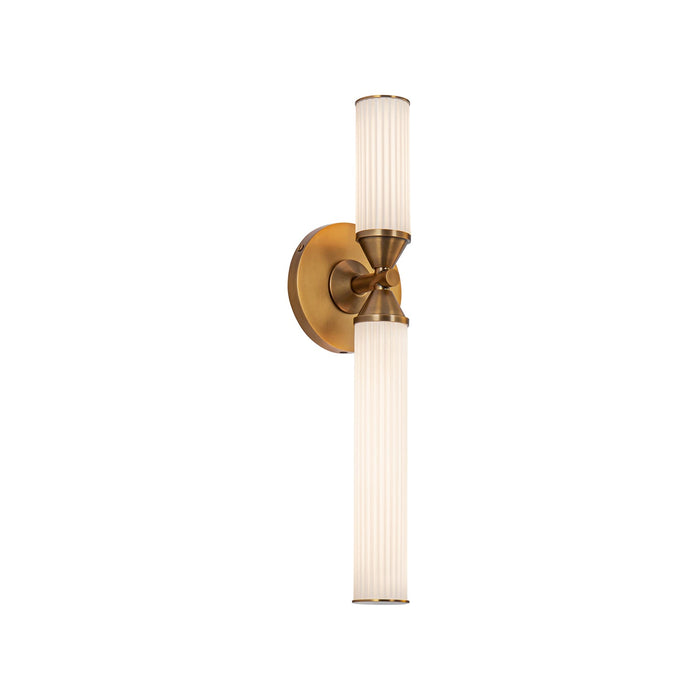 Edwin 18-in Vintage Brass/Frosted Ribbed Glass LED Wall/Vanity by Alora Lighting | WV348118VBFR | Alora Lighting