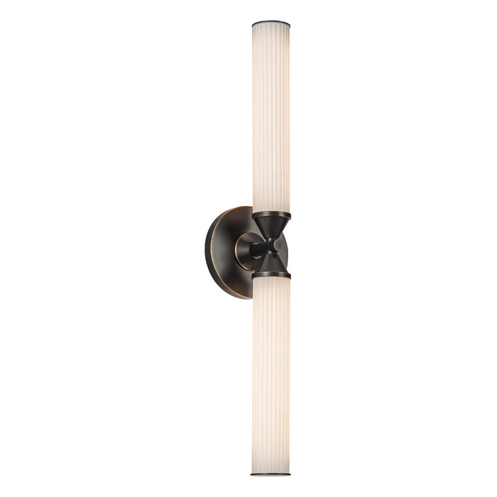 Edwin 22-in Urban Bronze/Frosted Ribbed Glass LED Wall/Vanity by Alora Lighting | WV348222UBFR | Alora Lighting