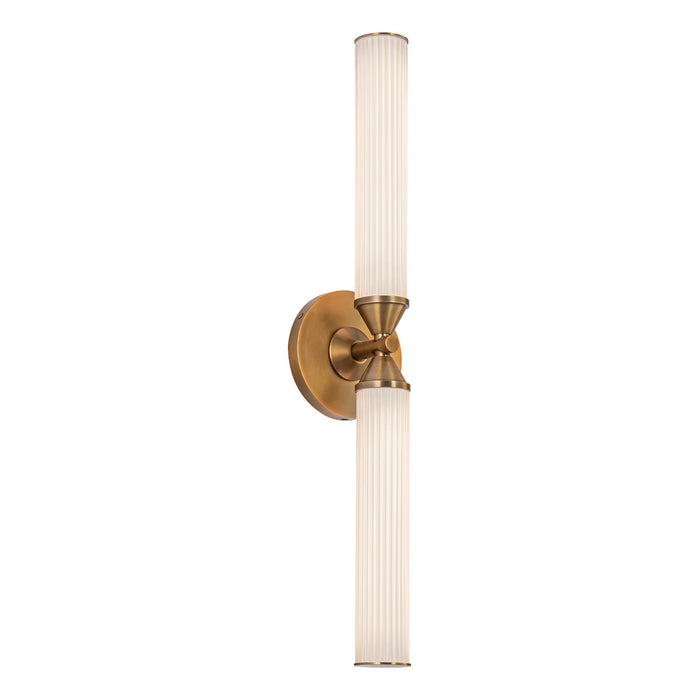 Edwin 22-in Vintage Brass/Frosted Ribbed Glass LED Wall/Vanity by Alora Lighting | WV348222VBFR | Alora Lighting