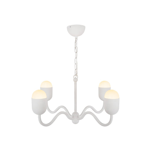 Effie 27-in Antique White/Opal Glass Socket Chandelier by Alora Lighting | CH558427AWOP | Alora Lighting
