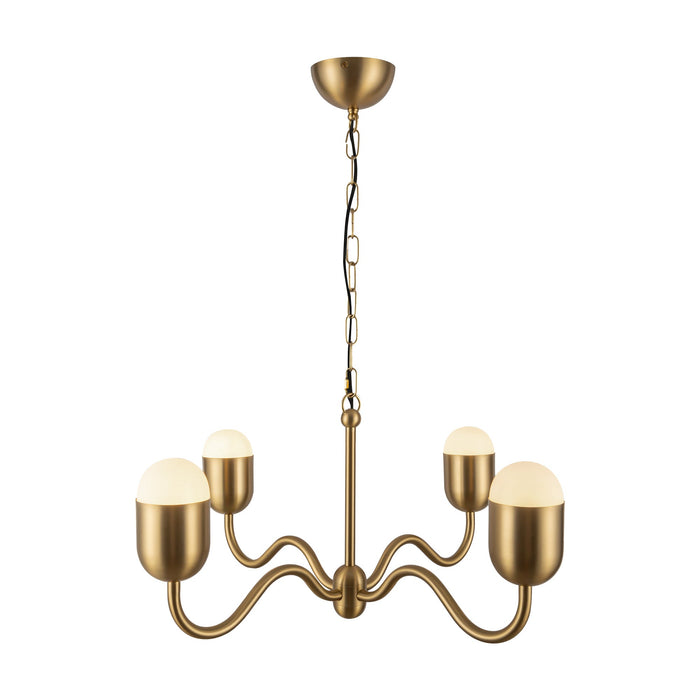 Effie 27-in Brushed Gold/Opal Glass Socket Chandelier by Alora Lighting | CH558427BGOP | Alora Lighting