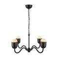 Load image into Gallery viewer, Effie 27-in Matte Black/Opal Glass Socket Chandelier by Alora Lighting | CH558427MBOP | Alora Lighting
