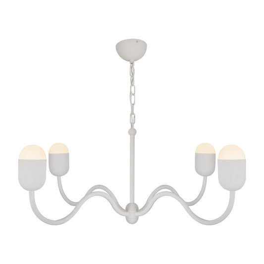 Effie 39-in Antique White/Opal Glass Socket Chandelier by Alora Lighting | CH558439AWOP | Alora Lighting