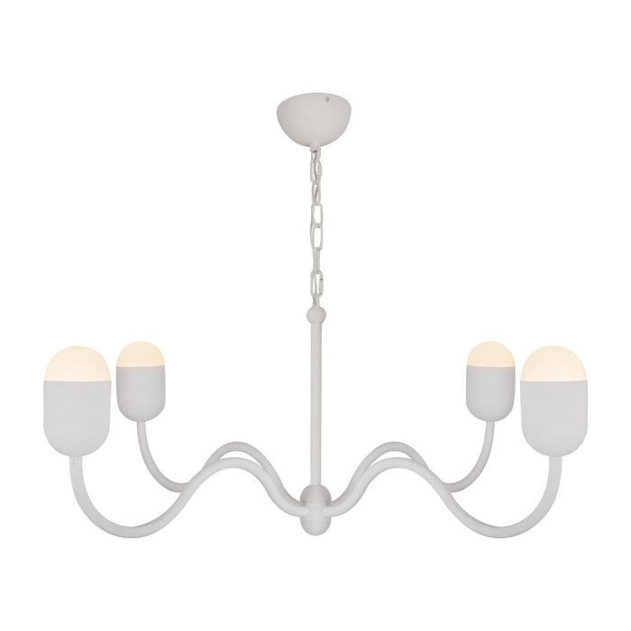 Effie 39-in Antique White/Opal Glass Socket Chandelier by Alora Lighting | CH558439AWOP | Alora Lighting