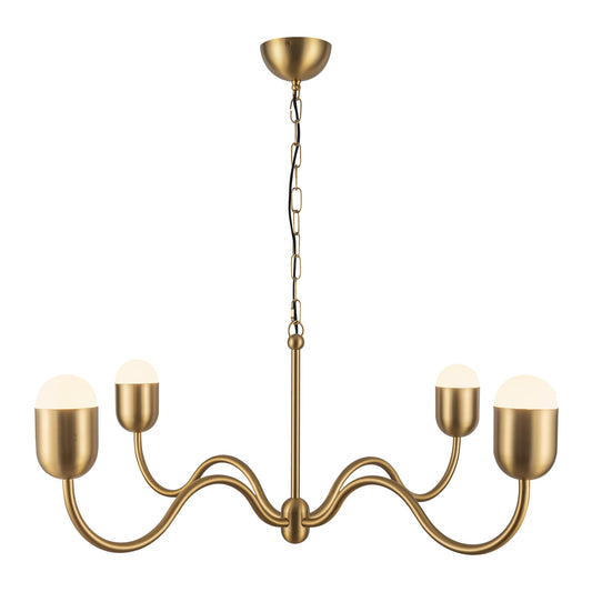 Effie 39-in Brushed Gold/Opal Glass Socket Chandelier by Alora Lighting | CH558439BGOP | Alora Lighting