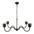 Load image into Gallery viewer, Effie 39-in Matte Black/Opal Glass Socket Chandelier by Alora Lighting | CH558439MBOP | Alora Lighting
