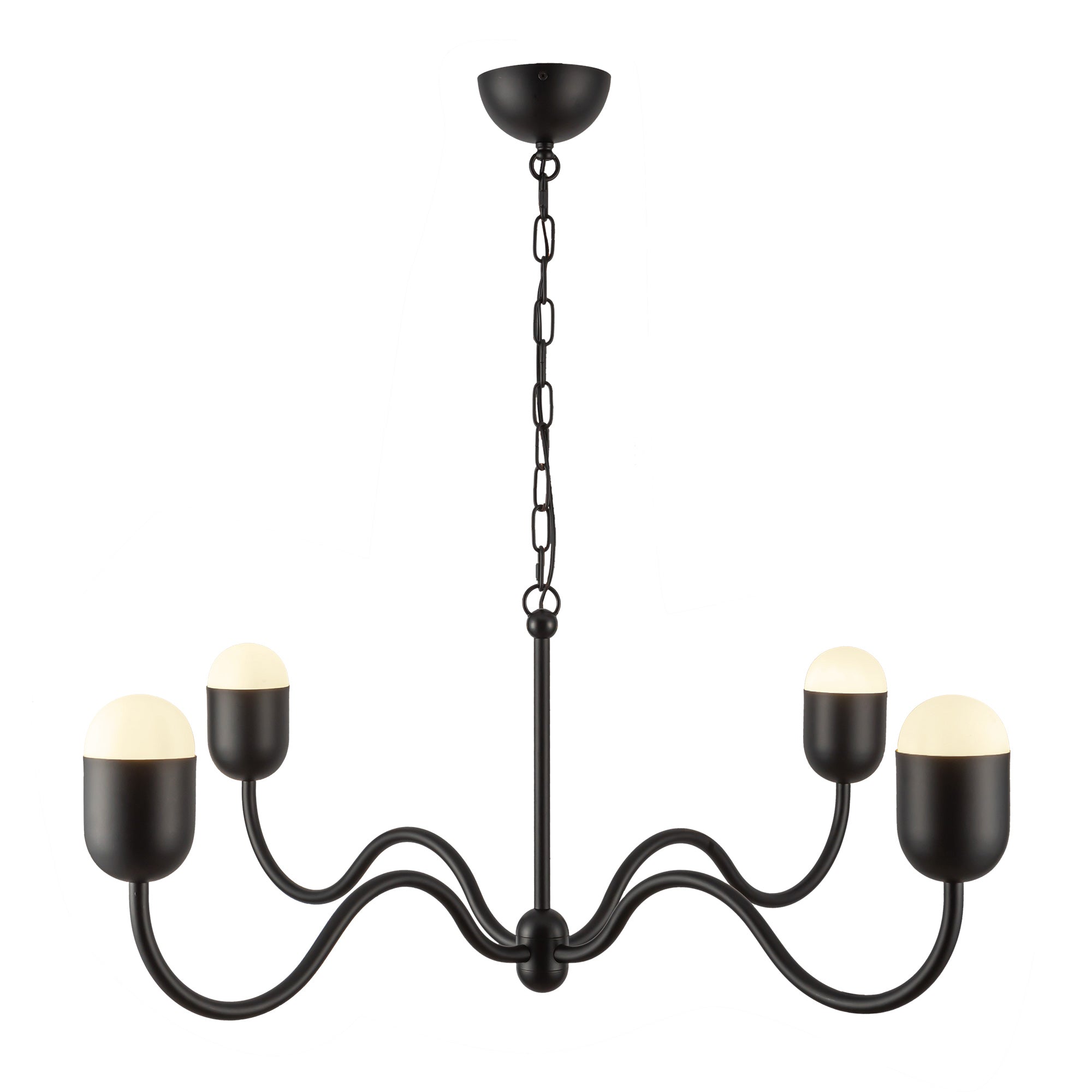Effie 39-in Matte Black/Opal Glass Socket Chandelier by Alora Lighting | CH558439MBOP | Alora Lighting