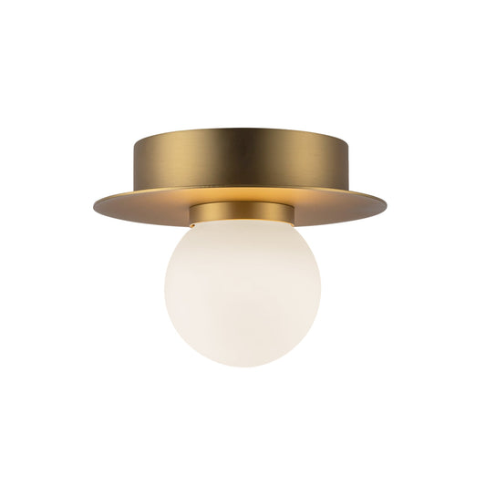 Elixir LED Flush Mount in Brushed Gold Finish | Kuzco Lighting