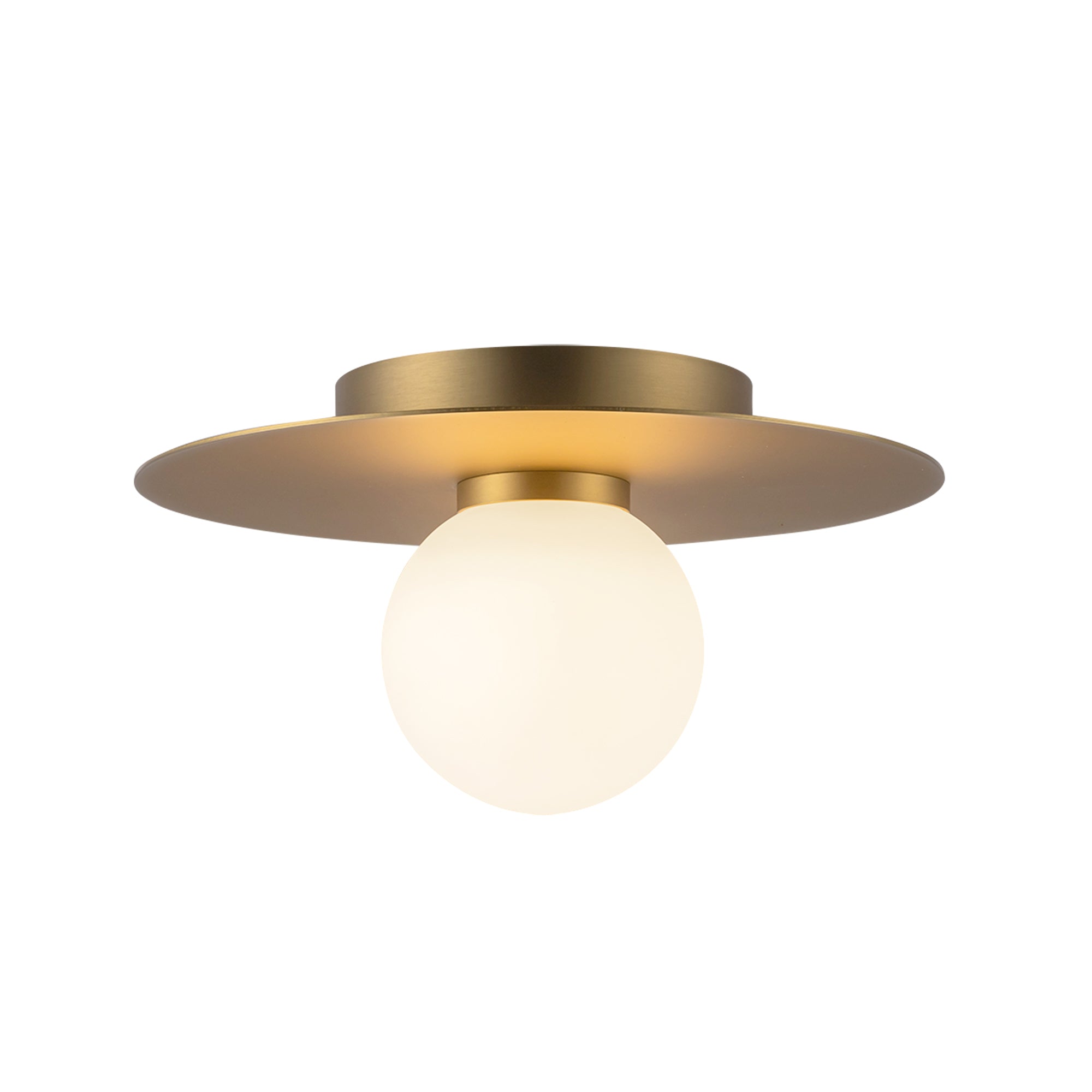 Elixir LED Flush Mount in Brushed Gold Finish | Kuzco Lighting