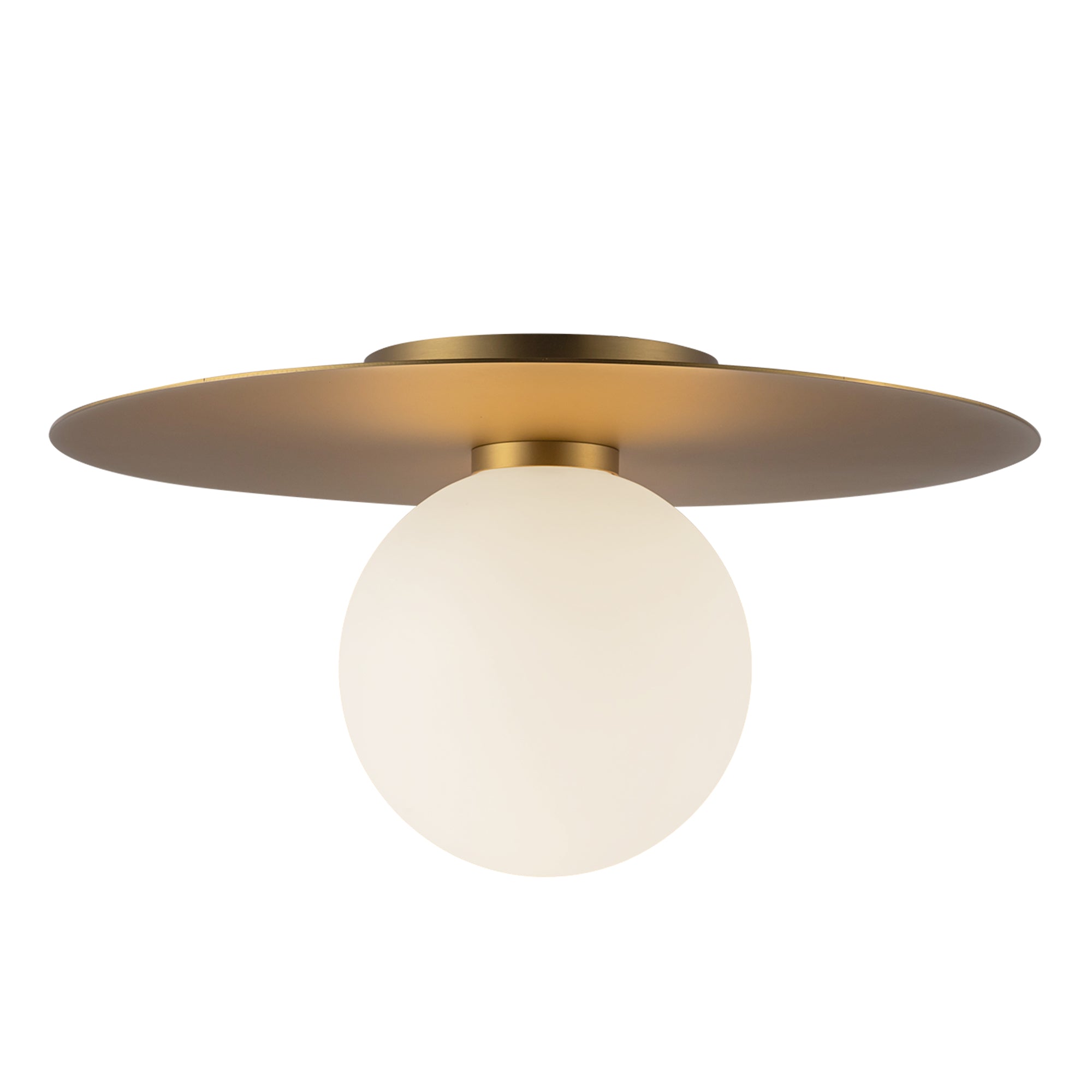 Elixir LED Flush Mount in Brushed Gold Finish | Kuzco Lighting
