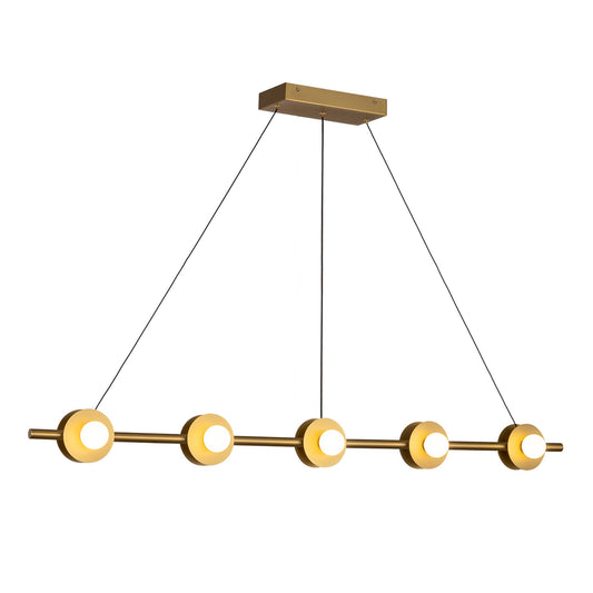 Elixir LED Linear Pendant in Brushed Gold Finish | Kuzco Lighting