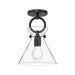 Emerson 9-in Matte Black/Clear Glass 1 Light Semi Flush Mount by Alora Lighting | SF412509MBCL | Alora Lighting
