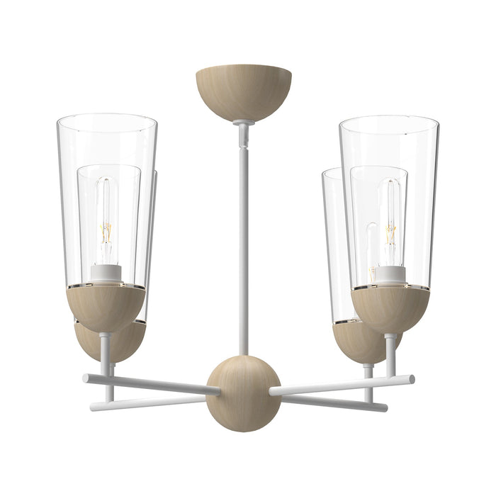Emil 25-in White/White Oak 4 Lights Chandelier by Alora Lighting | CH542324WHWK | Alora Lighting