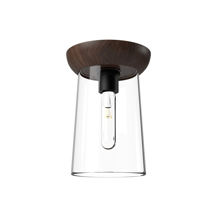 Emil 7-in Matte Black/Walnut 1 Light Flush Mount by Alora Lighting | FM542007MBWT | Alora Lighting