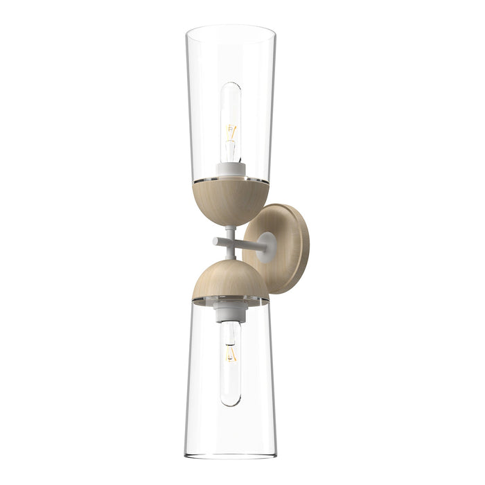 Emil 5-in White/White Oak 2 Lights Wall/Vanity by Alora Lighting | WV542226WHWK | Alora Lighting