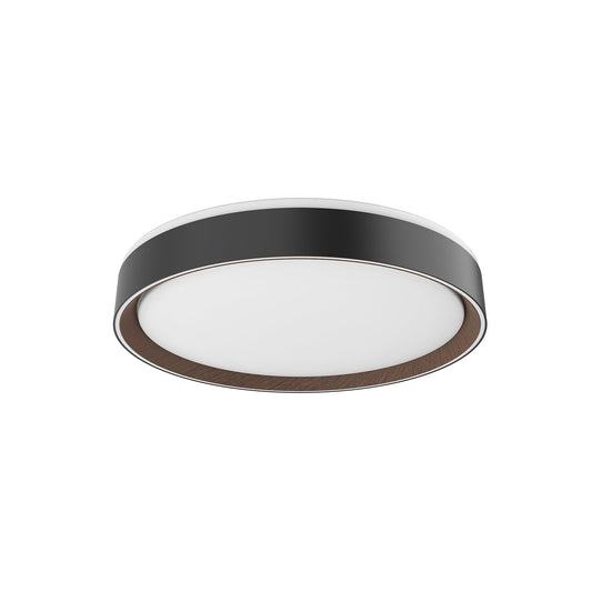 Essex LED Flush Mount in Black/Walnut Finish | Kuzco Lighting