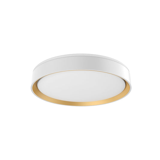 Essex LED Flush Mount in White/Gold Finish | Kuzco Lighting