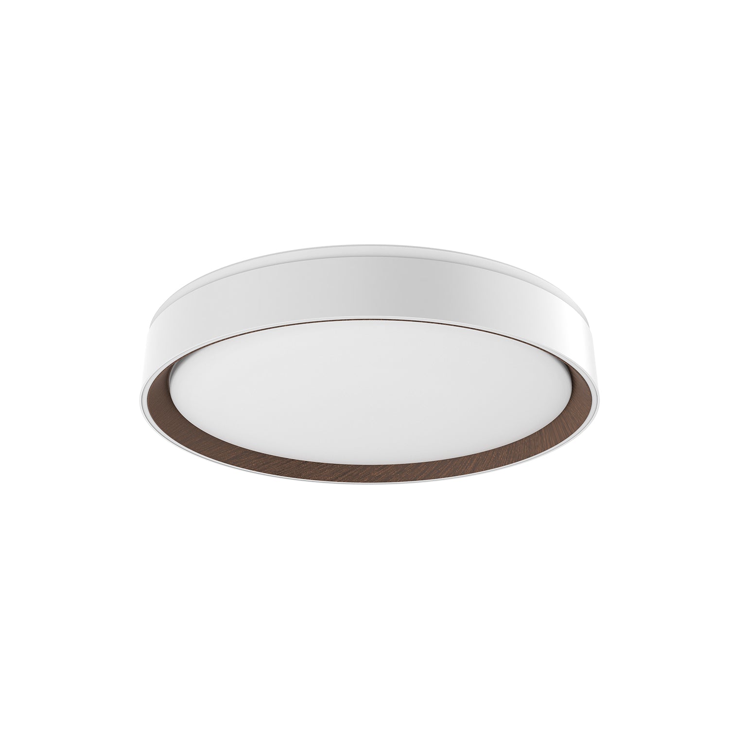 Essex LED Flush Mount in White/Walnut Finish | Kuzco Lighting