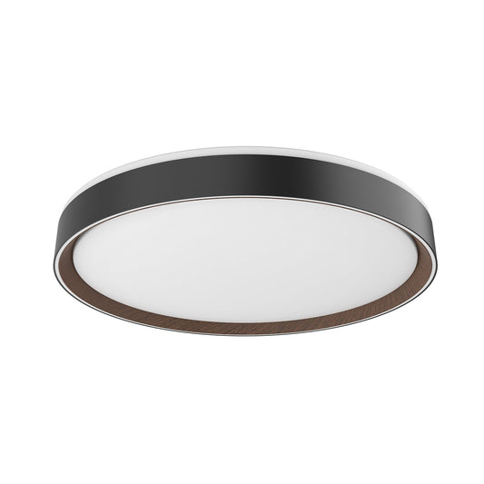 Essex LED Flush Mount in Black/Walnut Finish | Kuzco Lighting