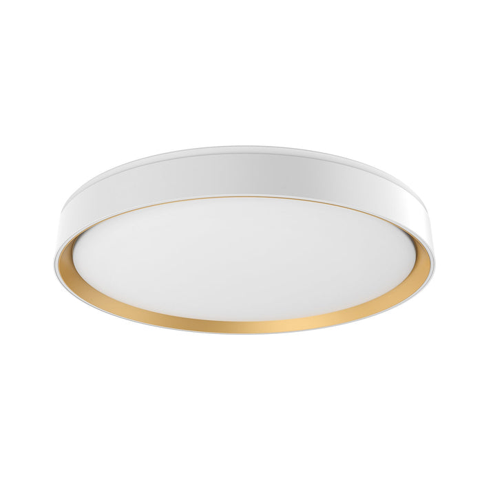 Essex LED Flush Mount in White/Gold Finish | Kuzco Lighting